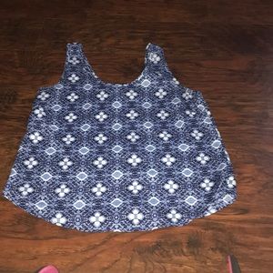 Blue sleeveless blouse